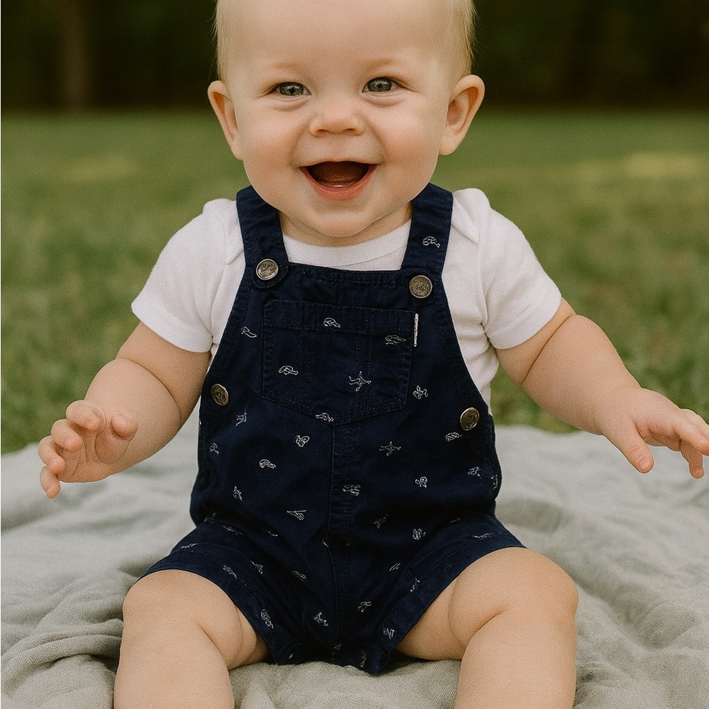 Carter's Dark Blue Kids Overalls with Fun Print